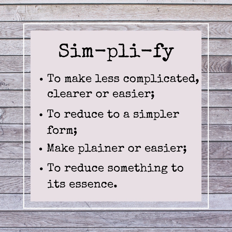 Simplify definition graphic