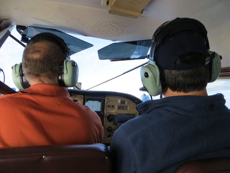 tight quarters in an AK Flightseeing Plane