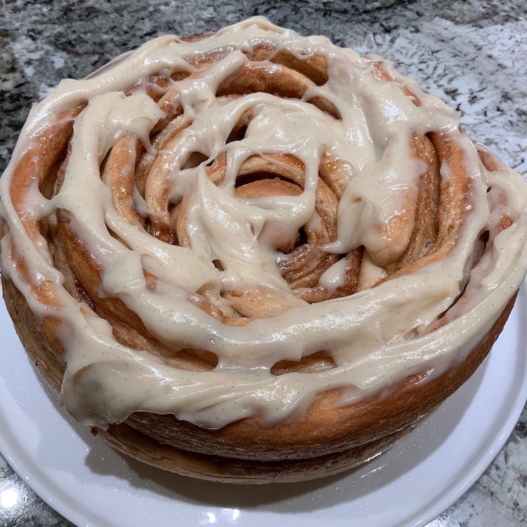Colossal Cinnamon Roll with Cream Cheese Frosting | Cinnamon Rolls | Yeast Breads