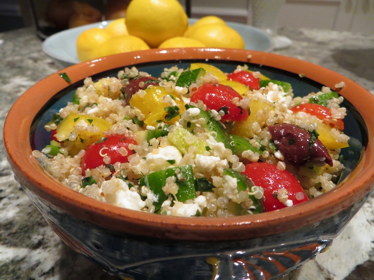 Greek Quinoa Salad with Veggies, Feta and Herbs