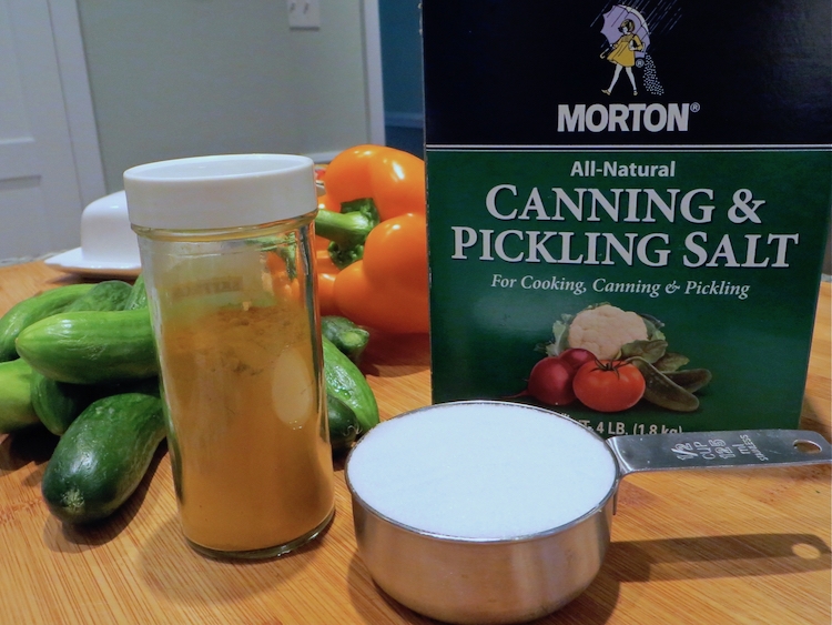 ingredients for creating a salt brine for pickling