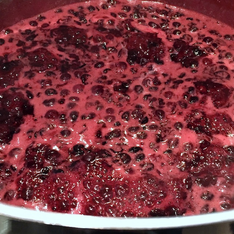 Jams will foam briefly as they cook - you can skim or wait for it to subside