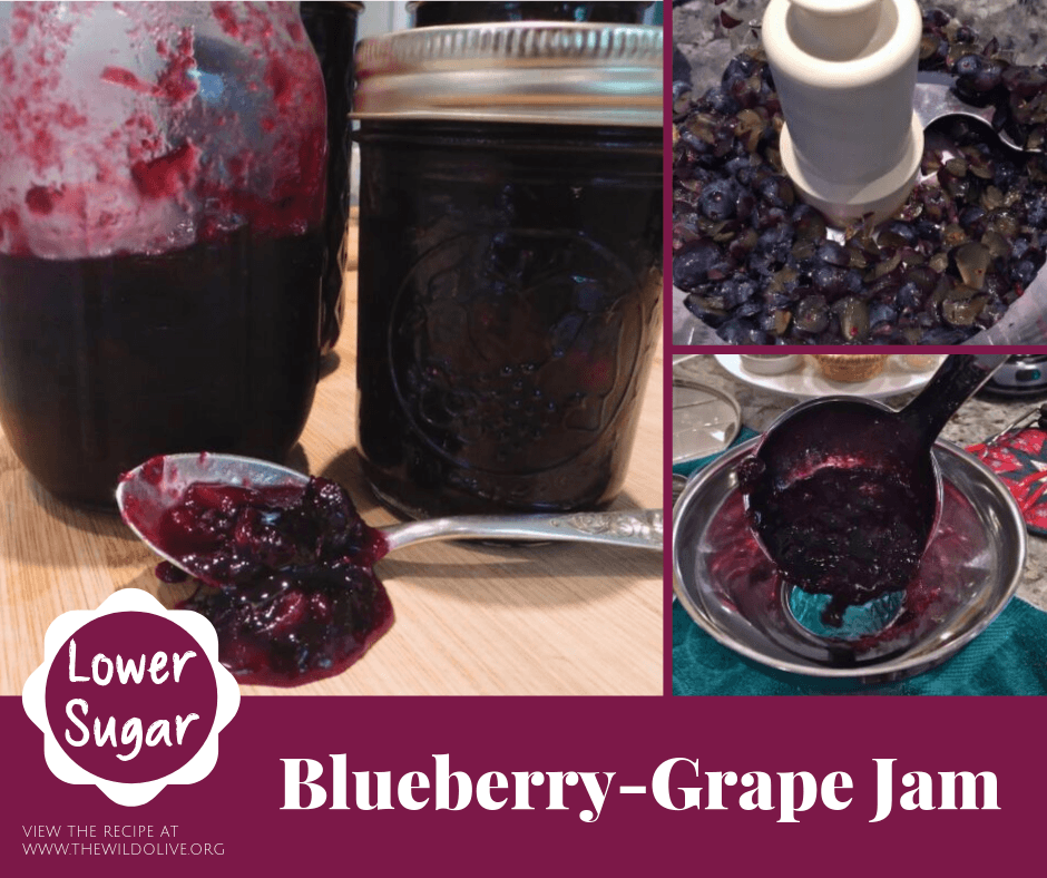 Blueberry-Grape Jam is easy to make and has less sugar than most recipes