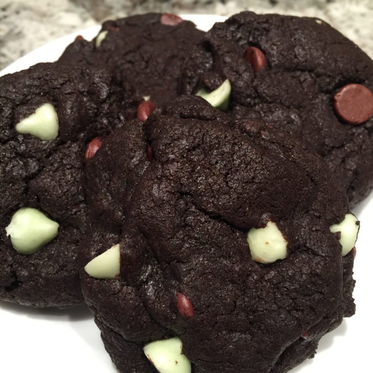 Fudgy Brownie Cookies | Chocolate Mint Chocolate Chip Cookies
