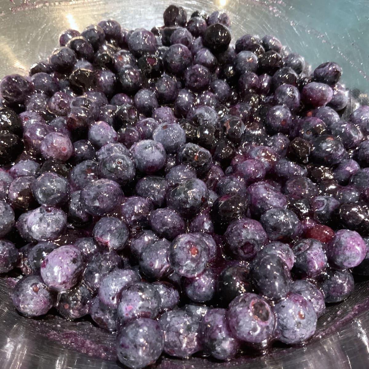 Blueberries tossed with sugar and Instant Clear Jel