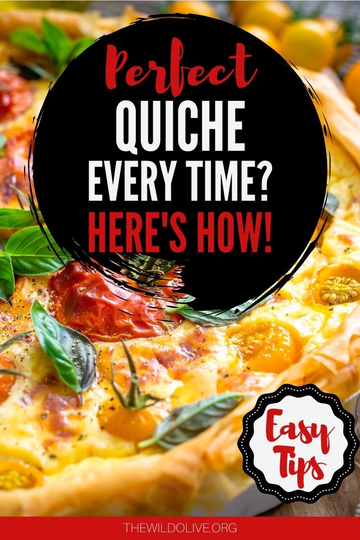 pinnable image for how to bake perfect quiche article