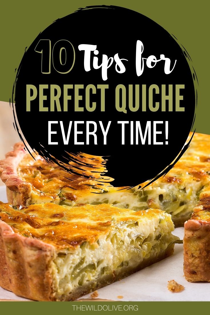 pinnable image for how to bake perfect quiche article