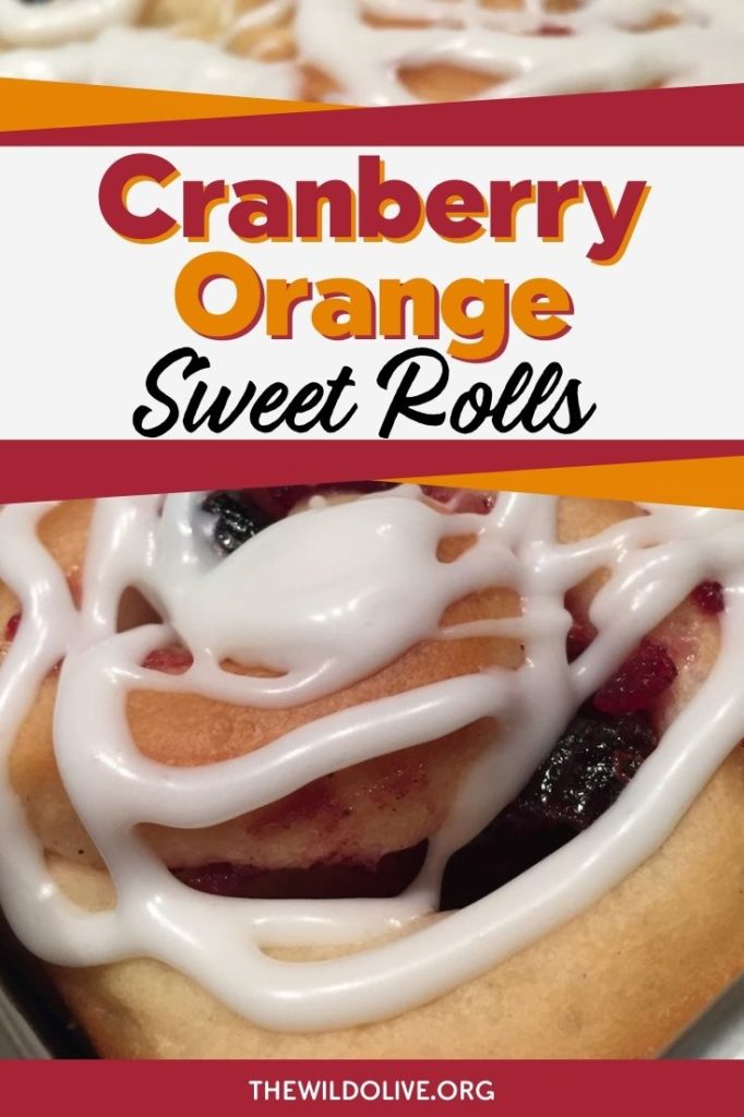pinnable image for cranberry orange sweet roll recipe