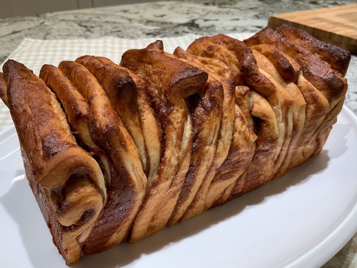 Cinnamon Pull-Apart Bread on platter