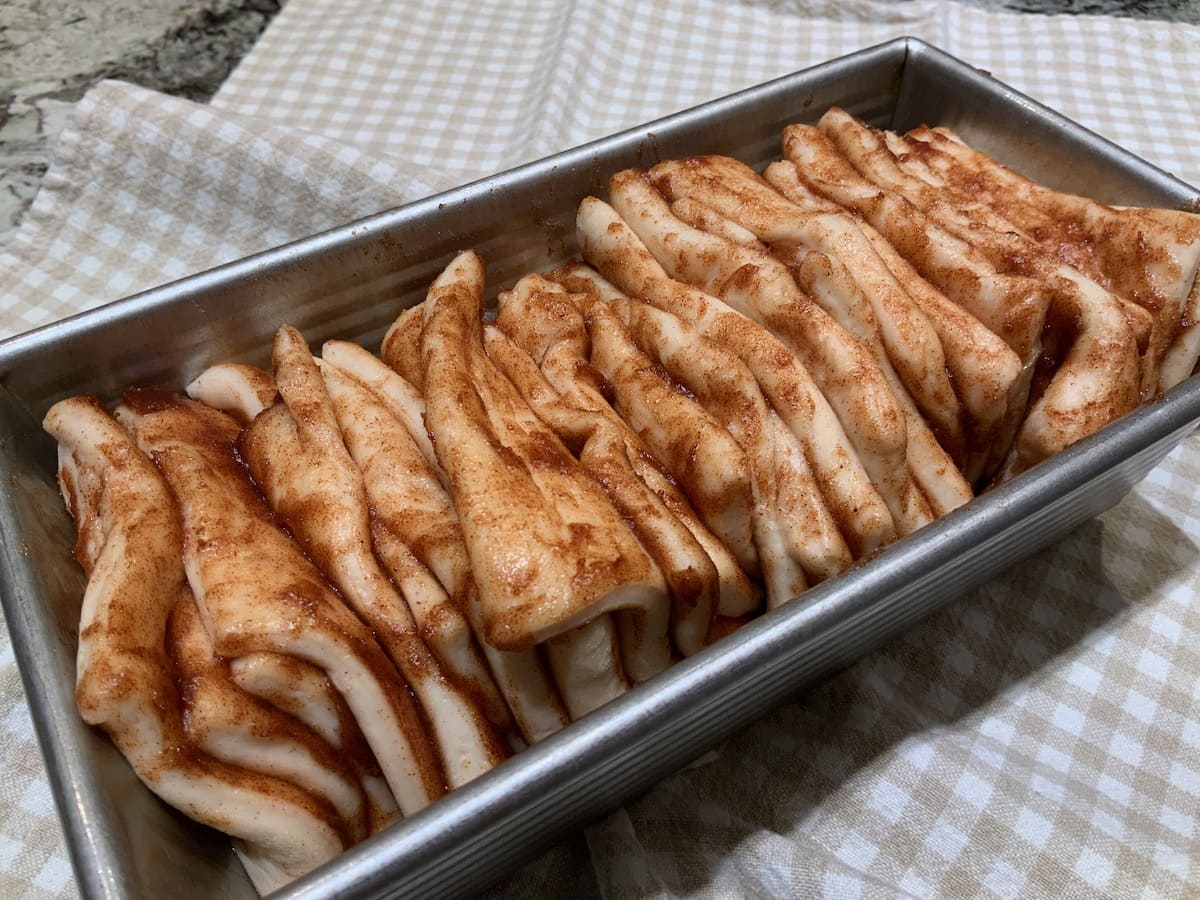 Cinnamon Pull-Apart Bread read to go in the oven