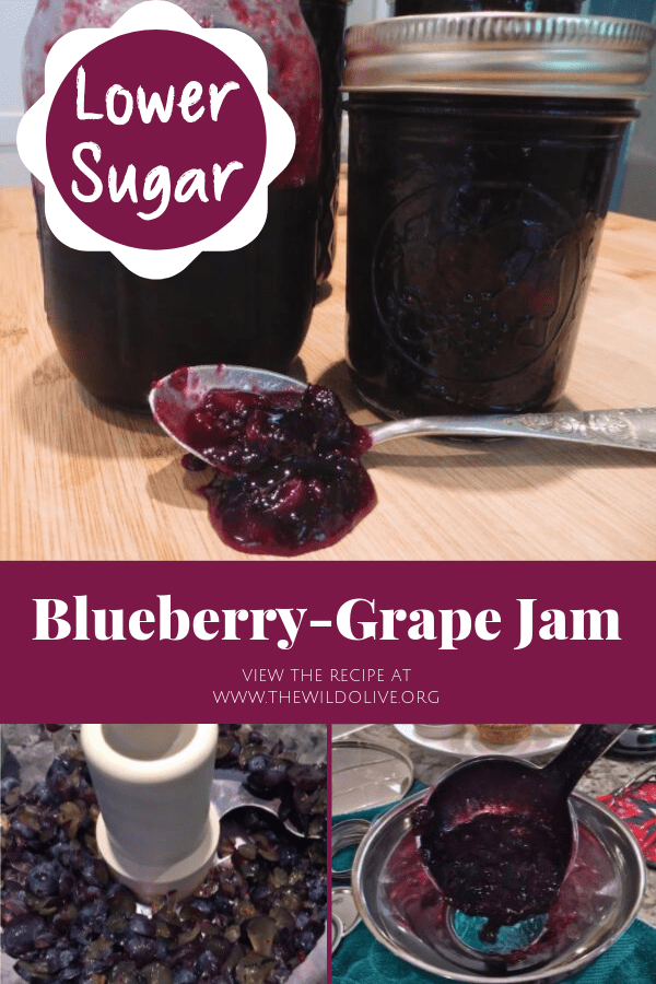 pinnable image for Blueberry Grape Jam recipe