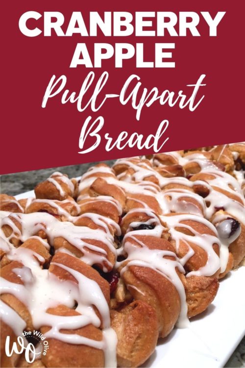 Pinnable image for Cranberry Apple Pull Apart Bread recipe